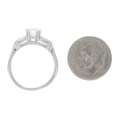 1.72ctw Diamond and Diamond Engagement Ring & Wedding Band Platinum