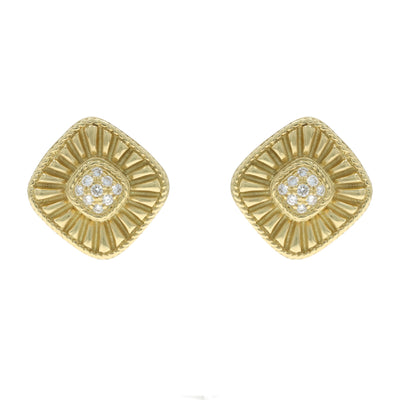 .27ctw Diamond and Akoya Pearl Earrings Yellow Gold