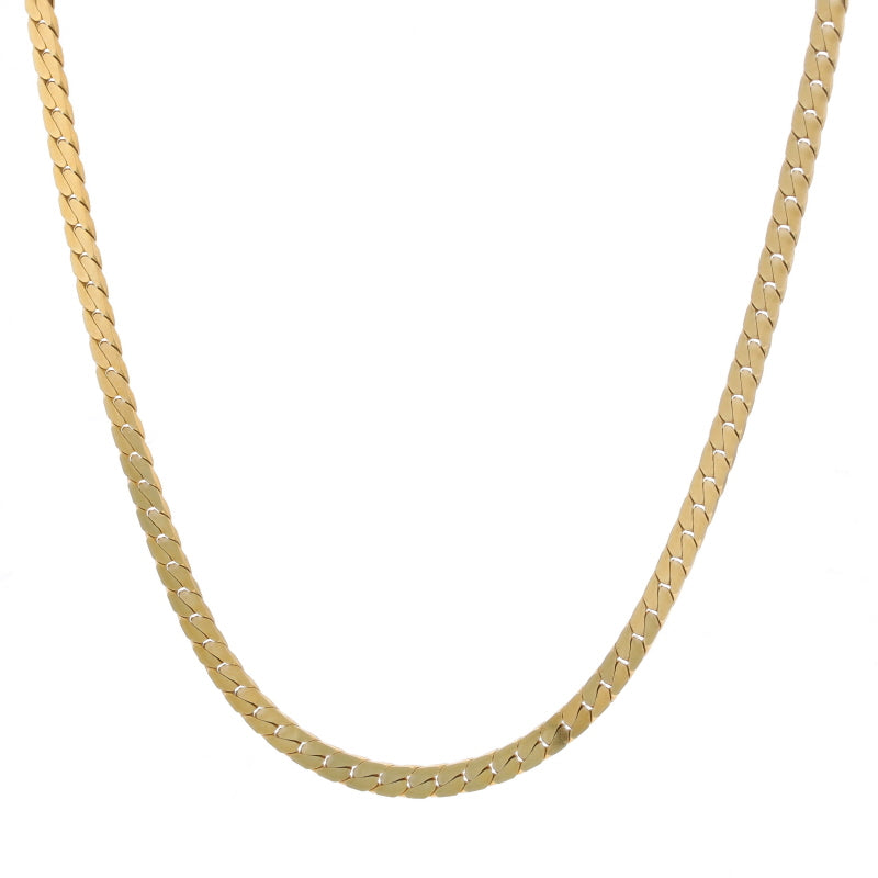 Serpentine Chain Necklace Yellow Gold