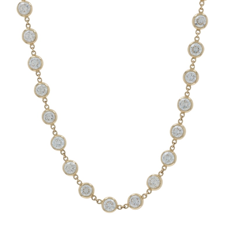 10.00ctw Diamond Women's Station Necklace Yellow Gold