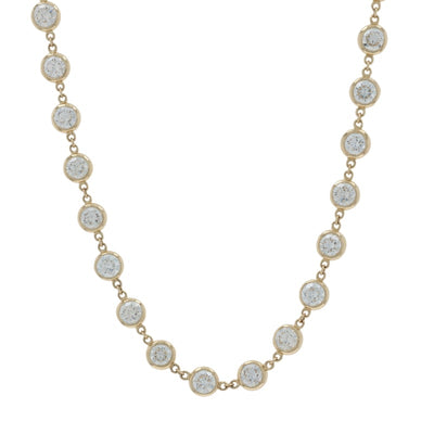 10.00ctw Diamond Women's Station Necklace Yellow Gold