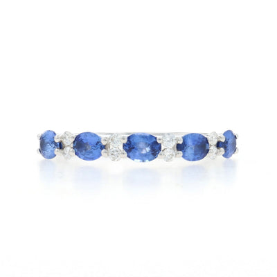 1.06ctw Sapphire and Diamond Band White Gold