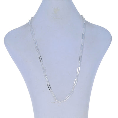 Paperclip Chain Necklace Sterling Silver