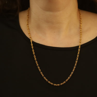Fancy Byzantine Chain Necklace Yellow Gold