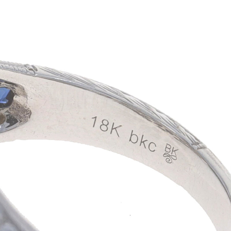 Beverly K 2.01ctw Cubic Zirconia Placeholder and Sapphire Ring White Gold