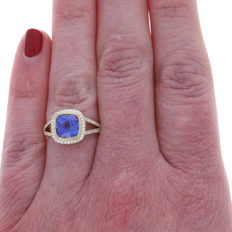 .32 Tanzanite and Diamond Ring Yellow Gold