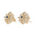 .21ctw Mother of Pearl and Sapphire Earrings Yellow Gold