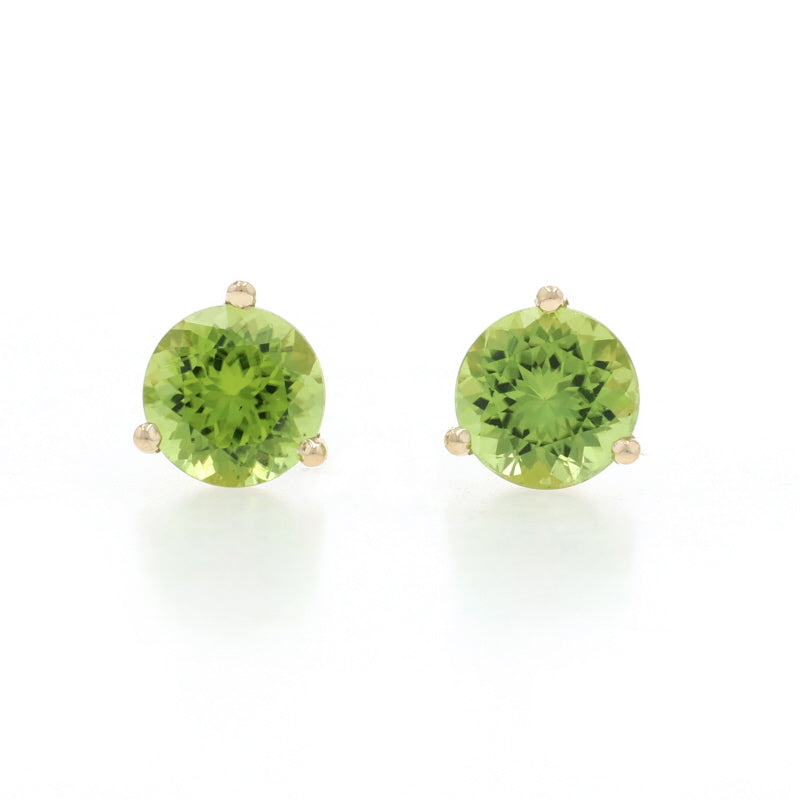 1.89ctw Peridot Earrings Yellow Gold