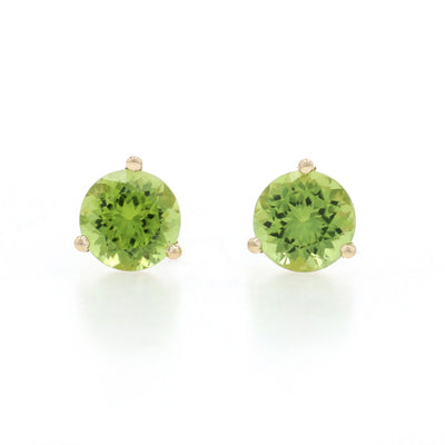 1.89ctw Peridot Earrings Yellow Gold