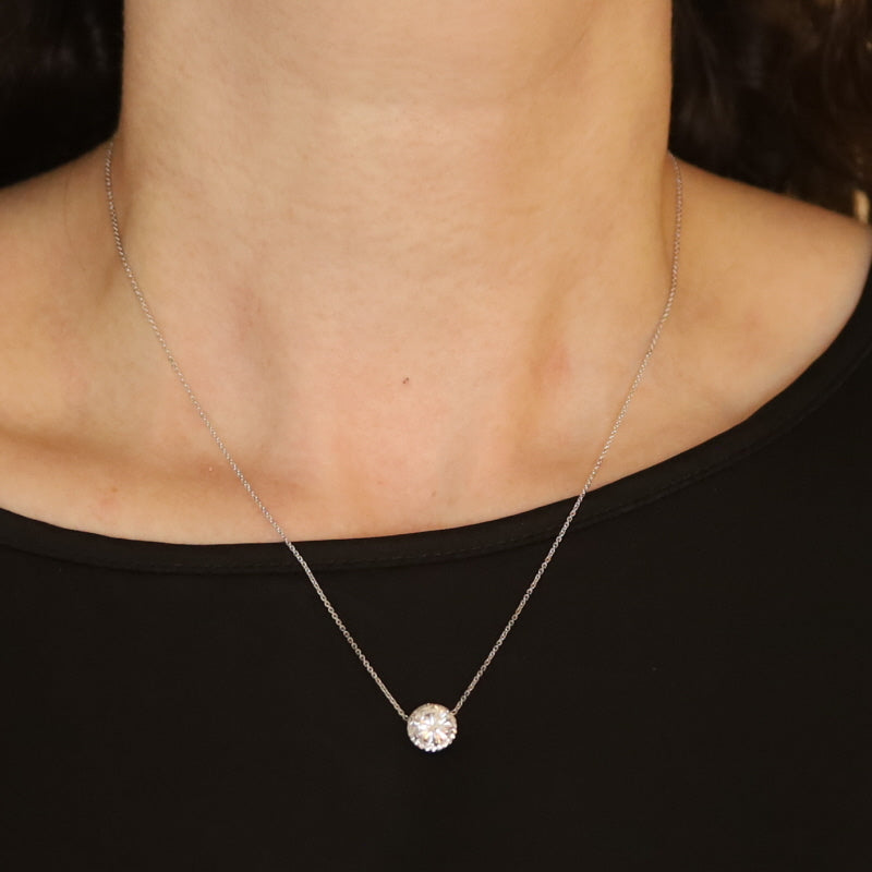 1.67ctw Diamond and Diamond Pendant Necklace White Gold