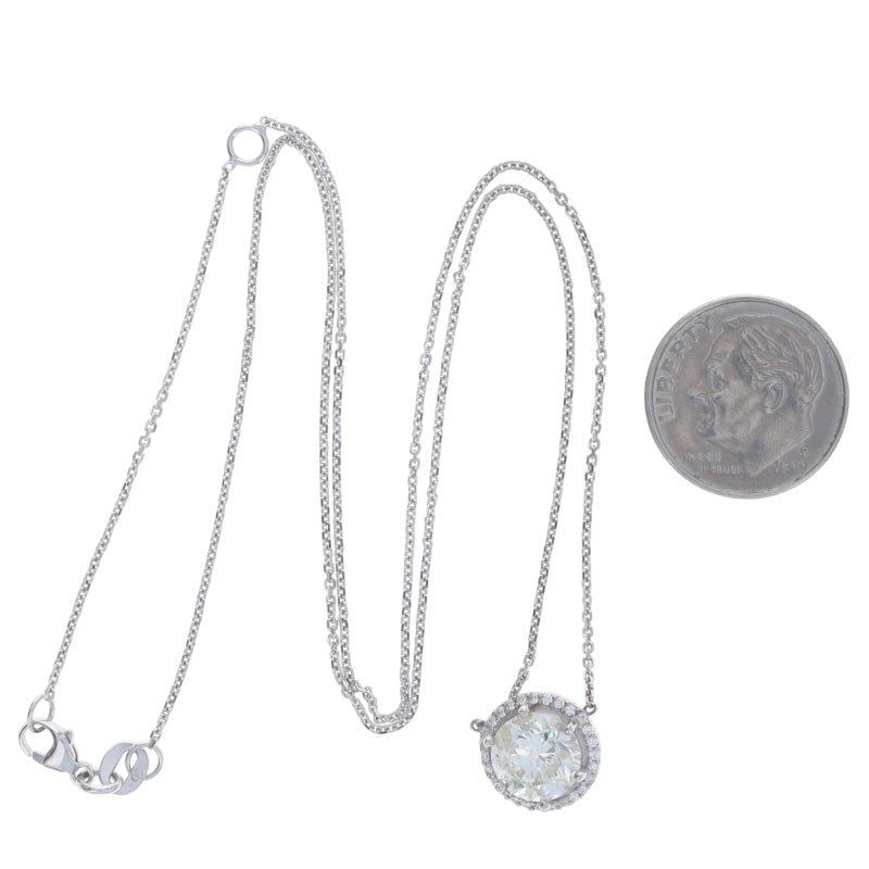 2.18ctw Diamond and Diamond Pendant Necklace White Gold