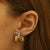 17.66ctw Citrine and Diamond Earrings Yellow Gold