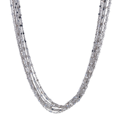 Fancy Diamond Cut Cable Chain Necklace Sterling Silver