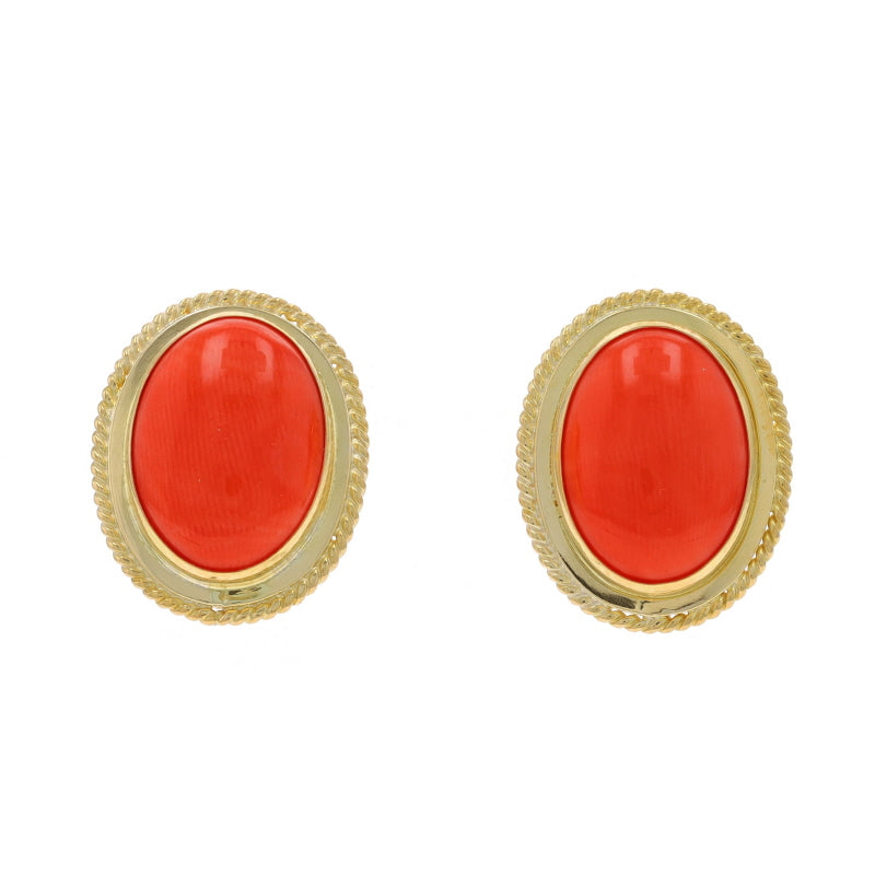 Coral Earrings Yellow Gold