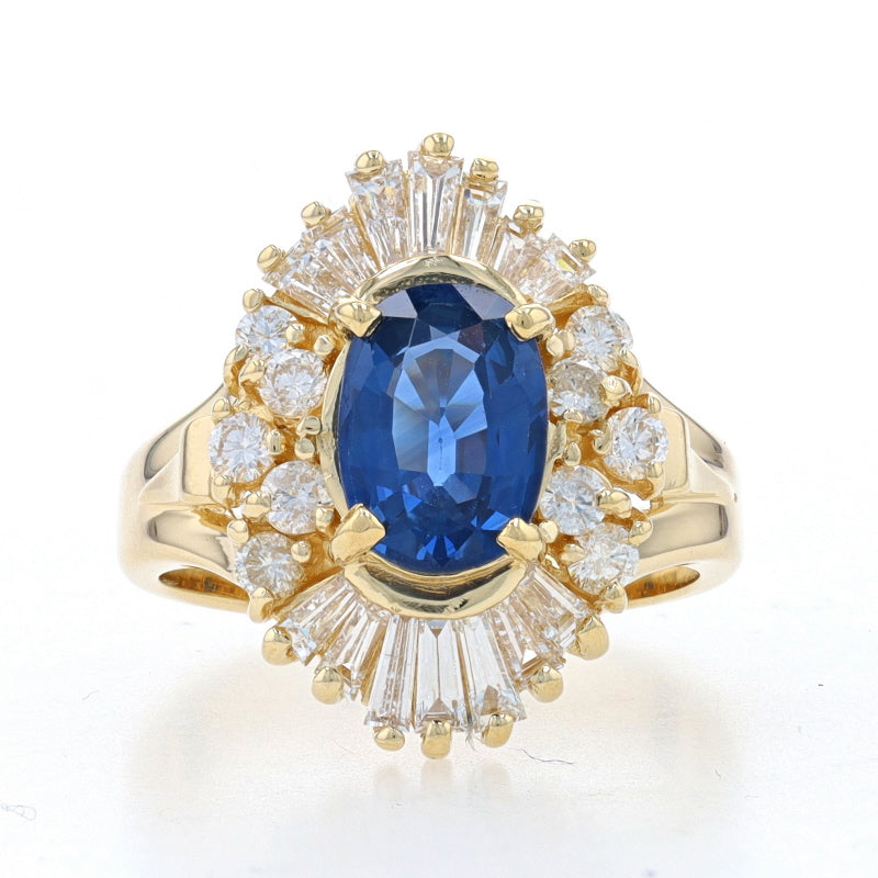3.43ctw Sapphire and Diamond Ring Yellow Gold