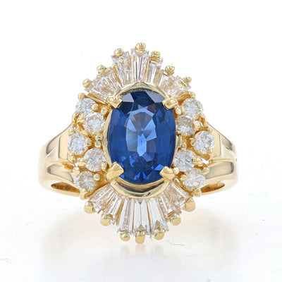3.43ctw Sapphire and Diamond Ring Yellow Gold