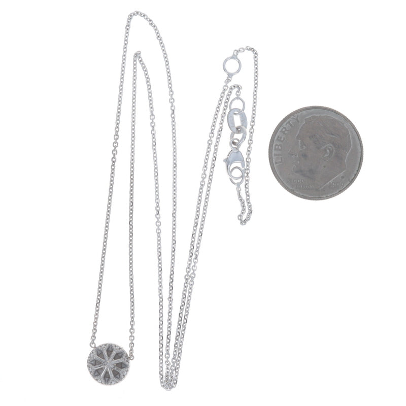 .83ct Diamond and Diamond Diamond Cut Cable Chain Pendant Necklace White Gold