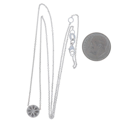 .83ct Diamond and Diamond Diamond Cut Cable Chain Pendant Necklace White Gold
