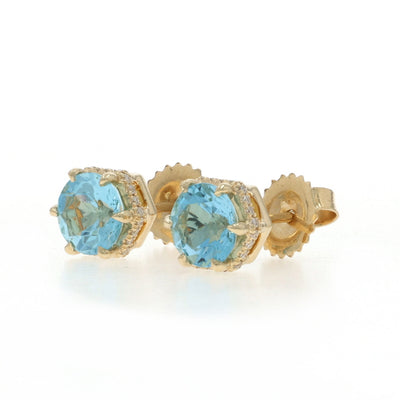 Michael M 1.92ctw Aquamarine and Diamond Earrings Yellow Gold