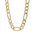 Men's Diamond Cut Figaro Chain Necklace Yellow Gold