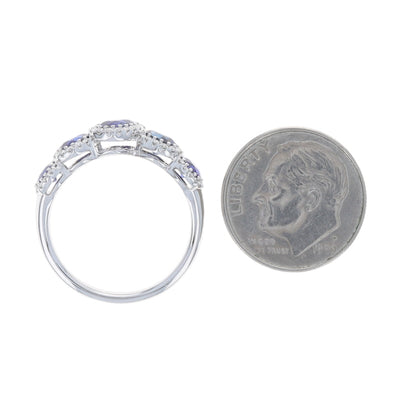 2.12ctw Sapphire and Diamond Band White Gold
