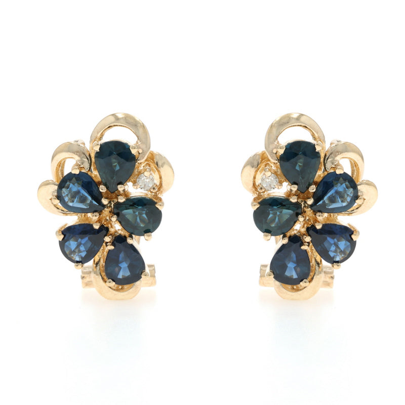 Stephen Webster Classic Thorn 4.04ctw Sapphire and Diamond Earrings Yellow Gold