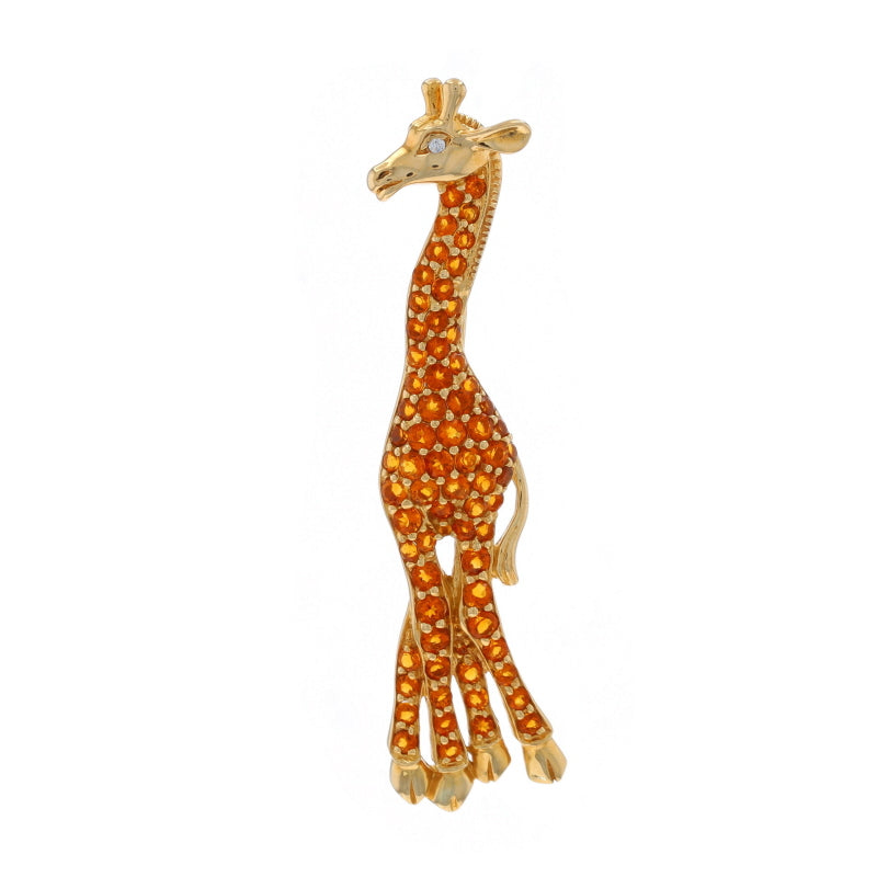 6.21ctw Diamond and Citrine Brooch Yellow Gold