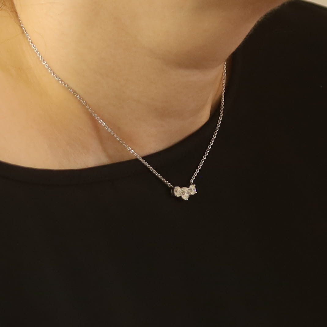 1.58ctw Diamond Cable Chain Pendant Necklace White Gold