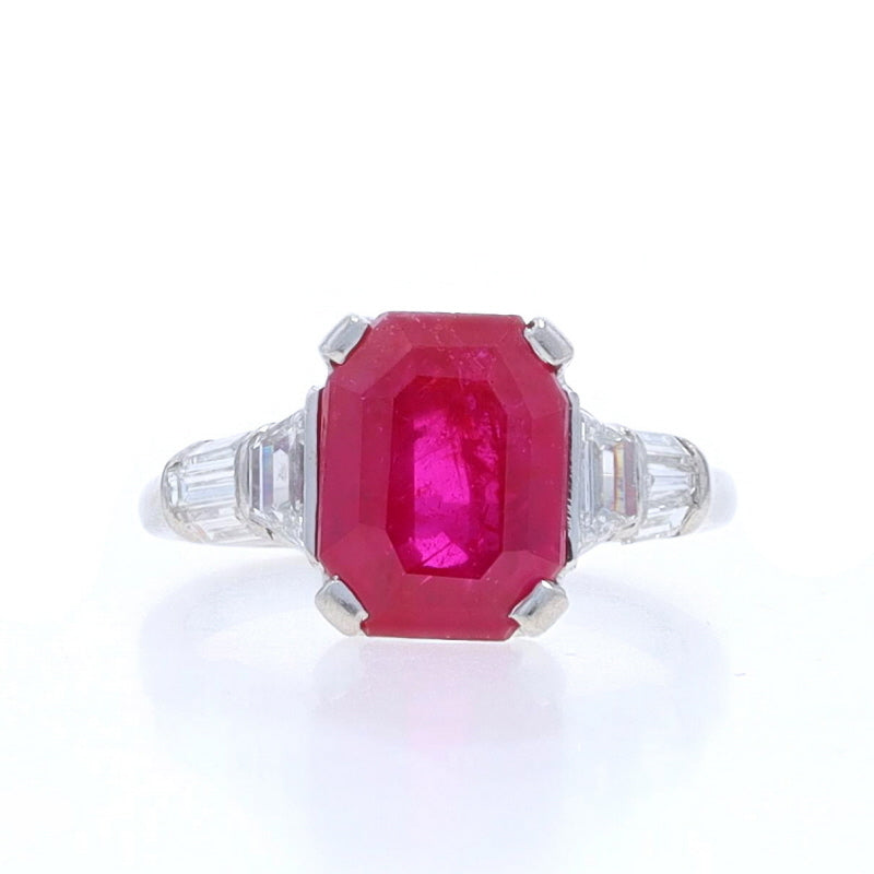 4.39ctw Ruby and Diamond Ring Platinum