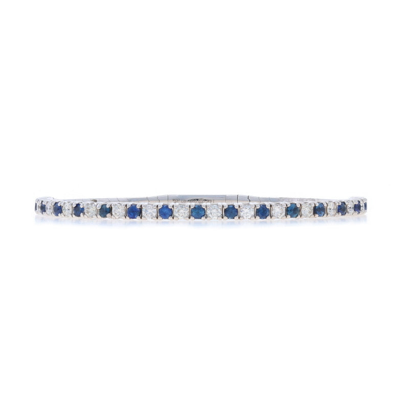 2.87ctw Sapphire and Diamond Bracelet White Gold