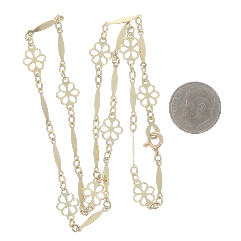 Fancy Long & Short Chain Necklace Yellow Gold