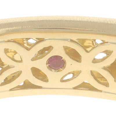 Roberto Coin Granada Satin .50ctw Diamond and Synthetic Ruby Bracelet Yellow Gold