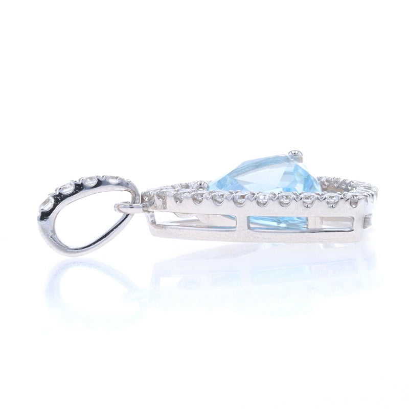1.19ctw Aquamarine and Diamond Pendant White Gold