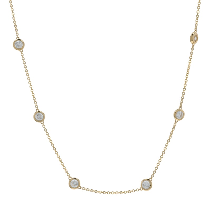 2.00ctw Diamond Women's Diamond by the Yard Necklace Yellow Gold