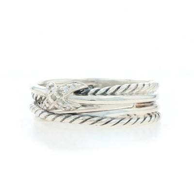 David Yurman Crossover X Diamond Women's Band Sterling Silver