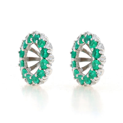 Spark .89ctw Emerald and Diamond Earring Enhancers White Gold
