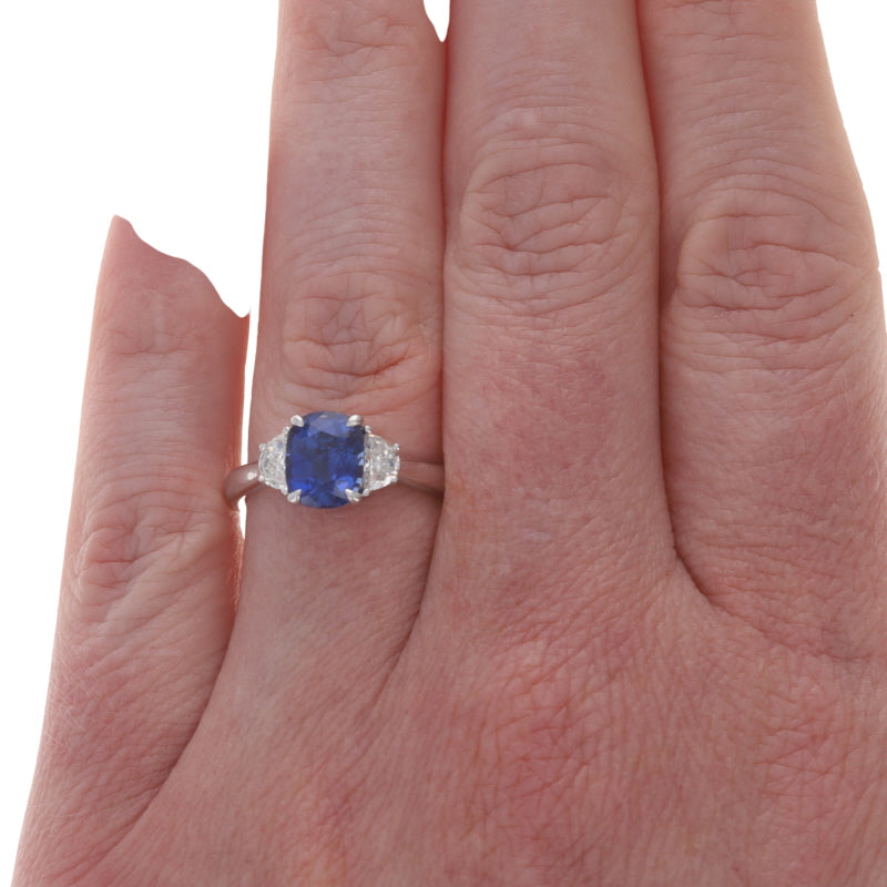 2.63ctw Sapphire and Diamond Ring White Gold