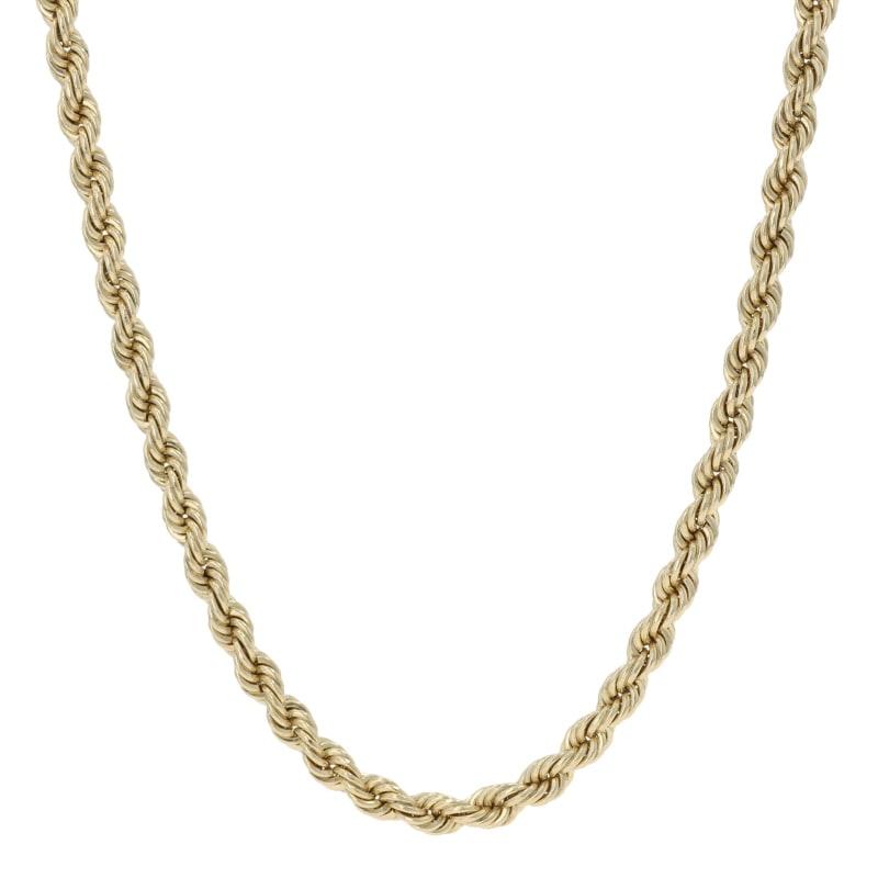 Unisex Rope Chain Necklace Yellow Gold