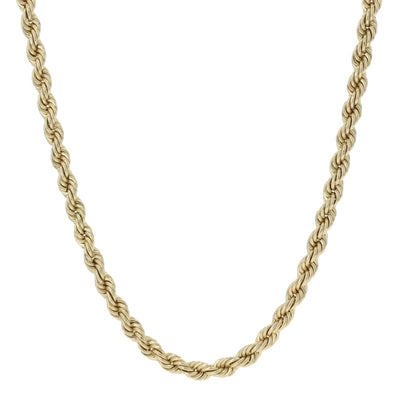 Unisex Rope Chain Necklace Yellow Gold