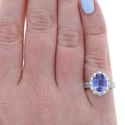 4.81ctw Tanzanite and Diamond Women's Ring White Gold