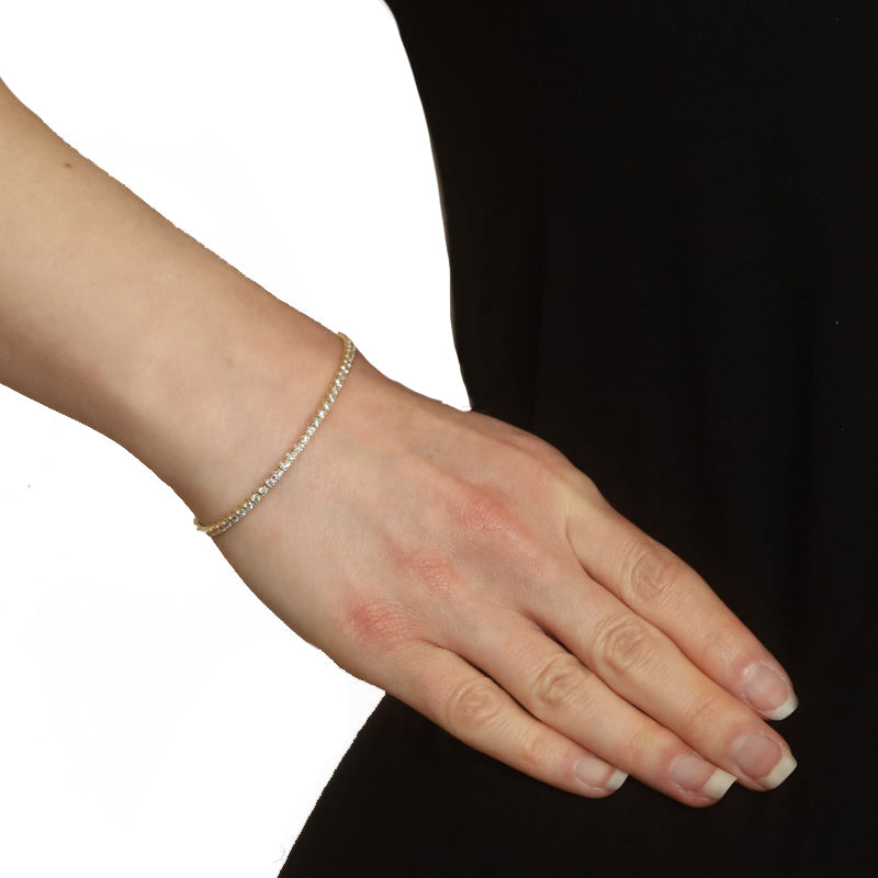 1.42ctw Diamond Bracelet Yellow Gold