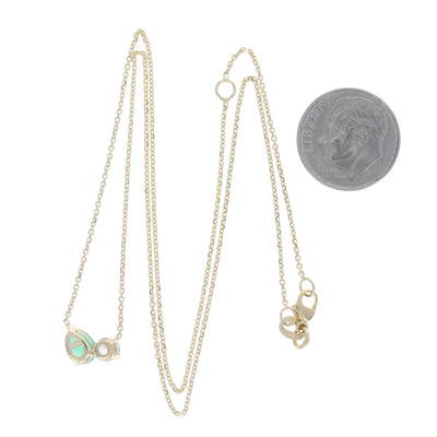 .80ctw Diamond and Emerald Pendant Necklace Yellow Gold