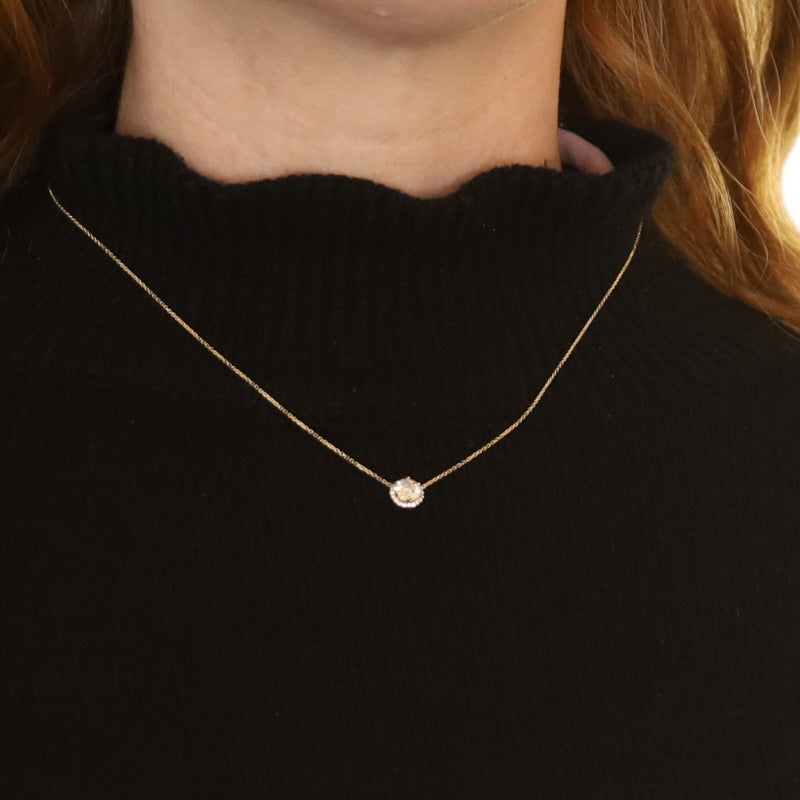 1.13ctw Diamond and Diamond Pendant Necklace Yellow Gold