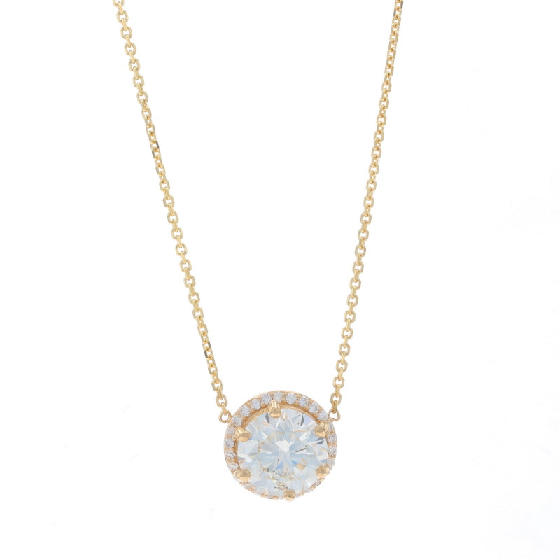 2.14ctw Diamond Pendant Necklace Yellow Gold