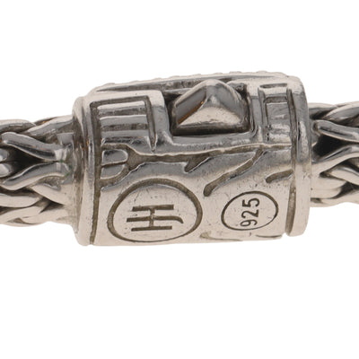 John Hardy 5mm Four Station Icon Bracelet .75ctw Diamond Bracelet Sterling Silver