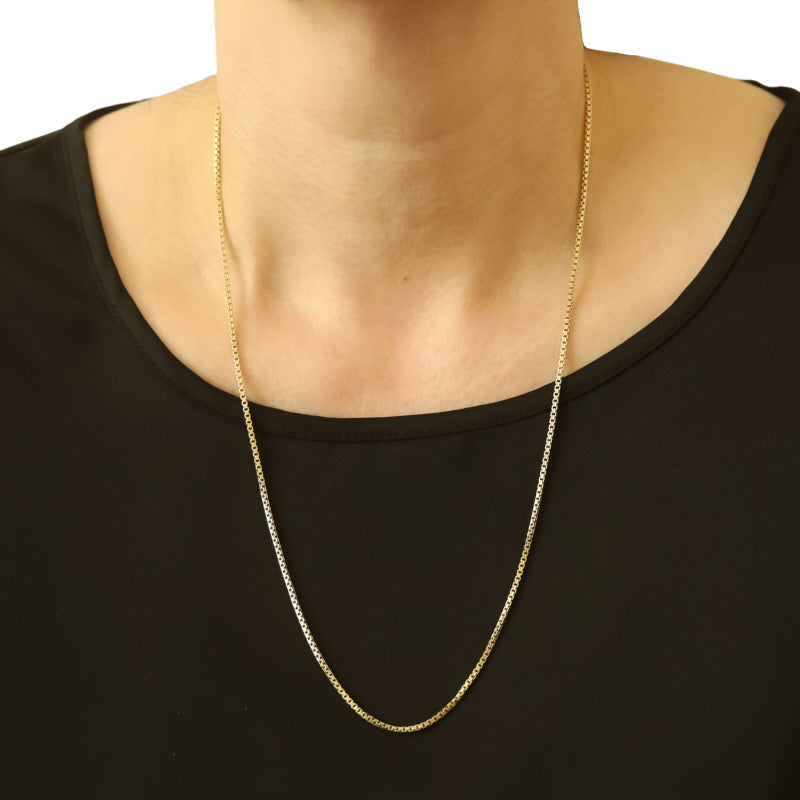 Box Chain Necklace Yellow Gold