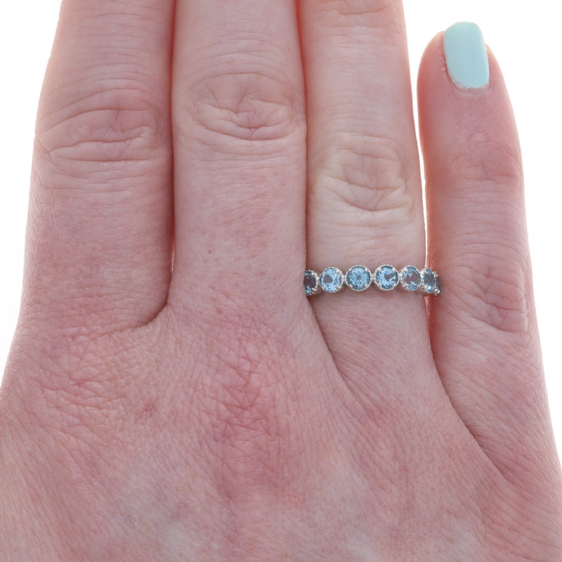 .70ctw Blue Topaz Band White Gold