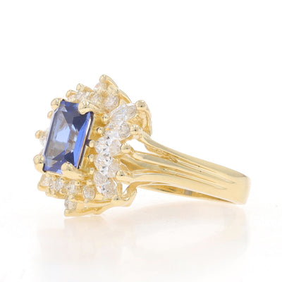 3.09ctw Tanzanite and Diamond Ring Yellow Gold