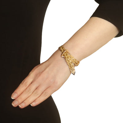 Woven Foxtail Bracelet Yellow Gold