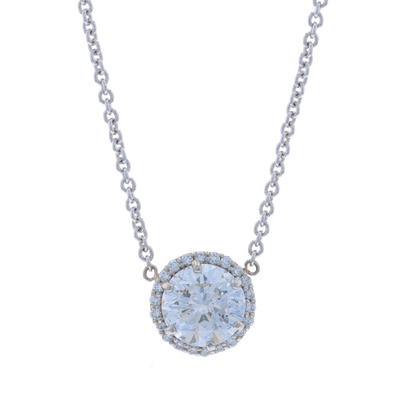 1.40ctw Diamond and Diamond Pendant Necklace White Gold